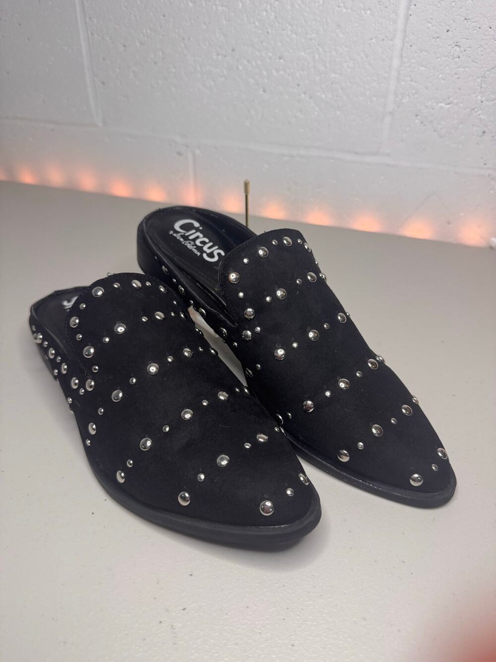 Circus by Sam Edelman Black Studded Mule Loafers Women’s Size 9.5